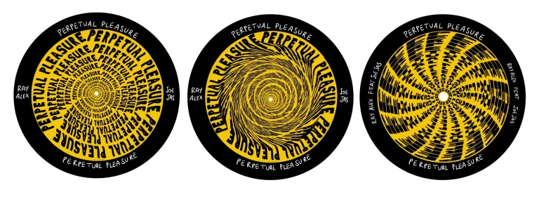 Image representing the various versions of the print of the disc.
